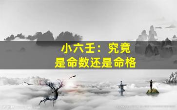 小六壬：究竟是命数还是命格