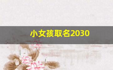 小女孩取名2030