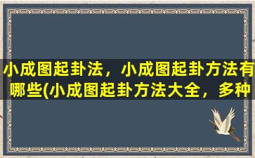 小成图起卦法，小成图起卦方法有哪些(小成图起卦方法大全，多种方式轻松掌握！)