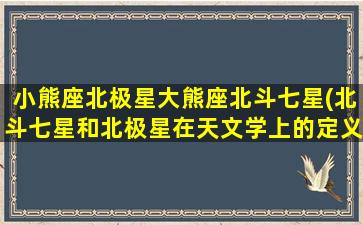 小熊座北极星大熊座北斗七星(北斗七星和北极星在天文学上的定义)