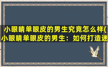 小眼睛单眼皮的男生究竟怎么样(小眼睛单眼皮的男生：如何打造迷人魅力？)