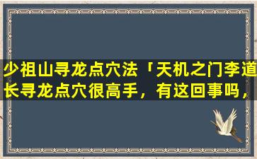 少祖山寻龙点穴法「天机之门李道长寻龙点穴很高手，有这回事吗，收徒弟吗」