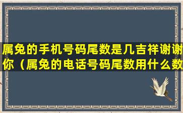 属兔的手机号码尾数是几吉祥谢谢你（属兔的电话号码尾数用什么数字好）