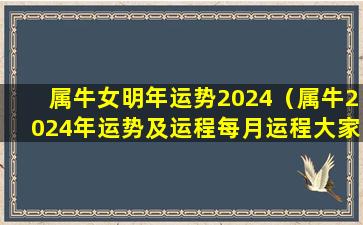 属牛女明年运势2024（属牛2024年运势及运程每月运程大家找算命网）