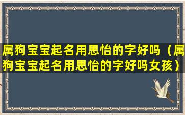 属狗宝宝起名用思怡的字好吗（属狗宝宝起名用思怡的字好吗女孩）