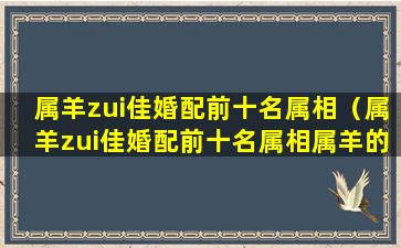 属羊zui佳婚配前十名属相（属羊zui佳婚配前十名属相属羊的男性）