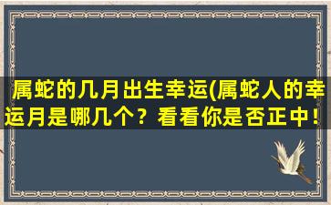 属蛇的几月出生幸运(属蛇人的幸运月是哪几个？看看你是否正中！)