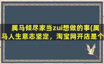 属马倾尽家当zui想做的事(属马人生意志坚定，淘宝网开店是个不错的选择！)