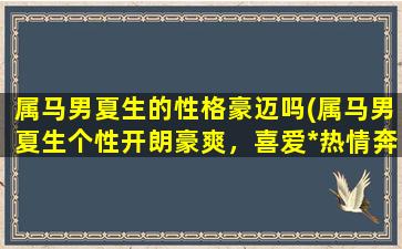 属马男夏生的性格豪迈吗(属马男夏生个性开朗豪爽，喜爱*热情奔放)