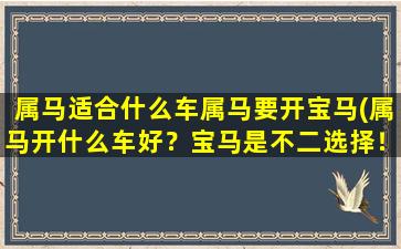 属马适合什么车属马要开宝马(属马开什么车好？宝马是不二选择！)