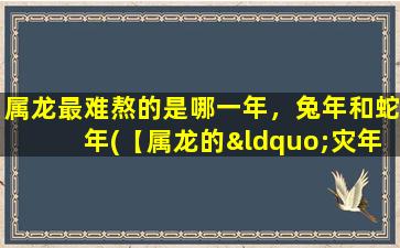 属龙最难熬的是哪一年，兔年和蛇年(【属龙的“灾年”到底是哪一年？】)