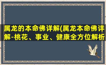 属龙的本命佛详解(属龙本命佛详解-桃花、事业、健康全方位解析)