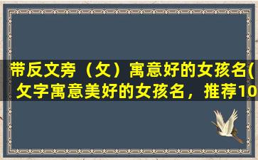 带反文旁（攵）寓意好的女孩名(攵字寓意美好的女孩名，推荐10个值得考虑的选择)