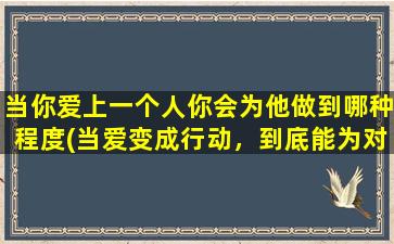 当你爱上一个人你会为他做到哪种程度(当爱变成行动，到底能为对方做到哪个地步？)