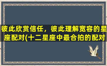 彼此欣赏信任，彼此理解宽容的星座配对(十二星座中最合拍的配对，彼此欣赏信任互相理解宽容)