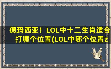 德玛西亚！LOL中十二生肖适合打哪个位置(LOL中哪个位置zui配十二生肖？德玛西亚一着，你掌握不可错过的攻略！)