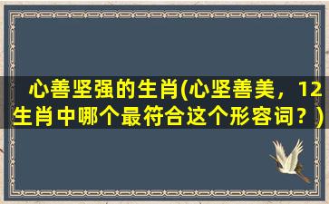 心善坚强的生肖(心坚善美，12生肖中哪个最符合这个形容词？)