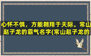 心怀不惧，方能翱翔于天际。常山赵子龙的霸气名字(常山赵子龙的霸气名字：“龙”在天际翱翔)