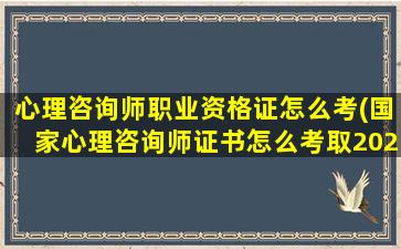 心理咨询师职业资格证怎么考(国家心理咨询师证书怎么考取2023)