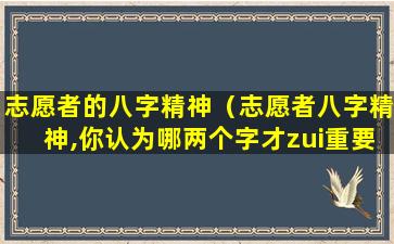 志愿者的八字精神（志愿者八字精神,你认为哪两个字才zui重要原因是什么）