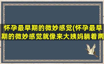 怀孕最早期的微妙感觉(怀孕最早期的微妙感觉就像来大姨妈躺着两腿发麻)