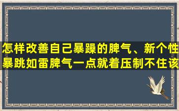 怎样改善自己暴躁的脾气、新个性暴跳如雷脾气一点就着压制不住该怎么办