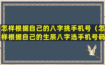 怎样根据自己的八字挑手机号（怎样根据自己的生辰八字选手机号码）