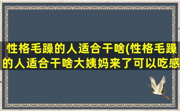 性格毛躁的人适合干啥(性格毛躁的人适合干啥大姨妈来了可以吃感康吗)