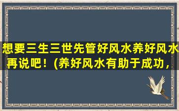 想要三生三世先管好风水养好风水再说吧！(养好风水有助于成功，先管好风水是关键！)