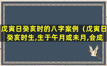 戊寅日癸亥时的八字案例（戊寅日癸亥时生,生于午月或未月,会成火局,应以高命论）