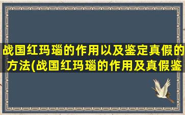 战国红玛瑙的作用以及鉴定真假的方法(战国红玛瑙的作用及真假鉴定方法)