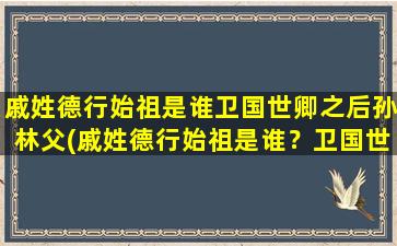 戚姓德行始祖是谁卫国世卿之后孙林父(戚姓德行始祖是谁？卫国世卿后裔孙林父为中心的家谱图解析)