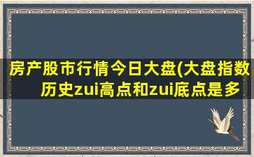 房产股市行情今日大盘(大盘指数历史zui高点和zui底点是多少什么时候)