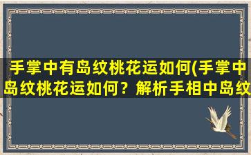 手掌中有岛纹桃花运如何(手掌中岛纹桃花运如何？解析手相中岛纹桃花的意义、代表什么意思？)