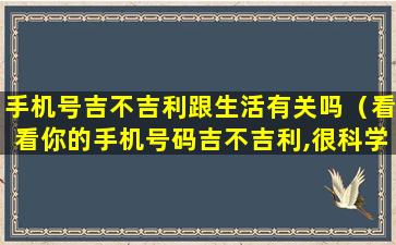 手机号吉不吉利跟生活有关吗（看看你的手机号码吉不吉利,很科学!）