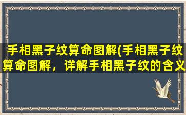 手相黑子纹算命图解(手相黑子纹算命图解，详解手相黑子纹的含义，并揭示黑子纹在命运中的作用)