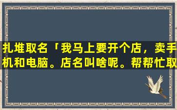 扎堆取名「我马上要开个店，卖手机和电脑。店名叫啥呢。帮帮忙取个」