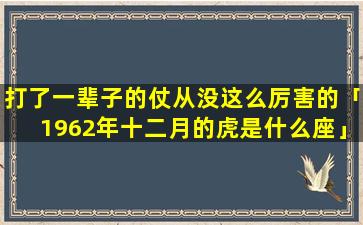 打了一辈子的仗从没这么厉害的「1962年十二月的虎是什么座」