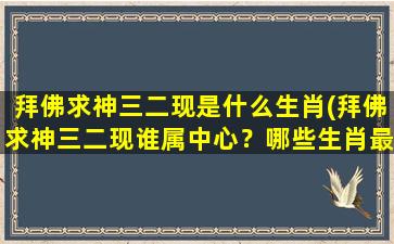 拜佛求神三二现是什么生肖(拜佛求神三二现谁属中心？哪些生肖最受关注？)