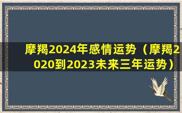 摩羯2024年感情运势（摩羯2020到2023未来三年运势）