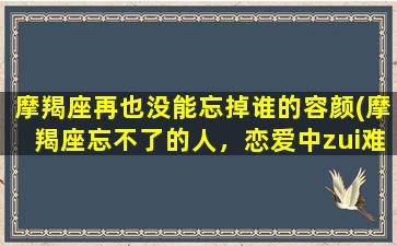 摩羯座再也没能忘掉谁的容颜(摩羯座忘不了的人，恋爱中zui难以割舍的记忆)