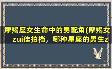 摩羯座女生命中的男配角(摩羯女zui佳拍档，哪种星座的男生zui适合？)