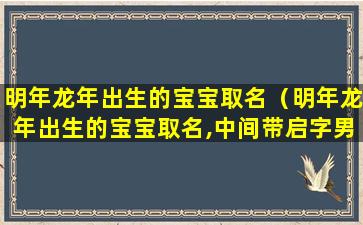 明年龙年出生的宝宝取名（明年龙年出生的宝宝取名,中间带启字男宝宝名字）