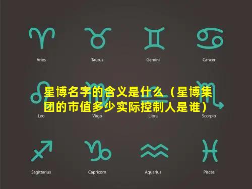 星博名字的含义是什么（星博集团的市值多少实际控制人是谁）