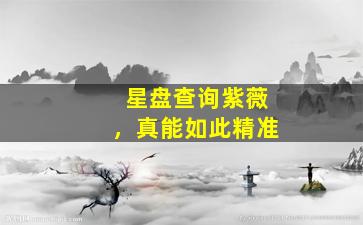 星盘查询紫薇，真能如此精准