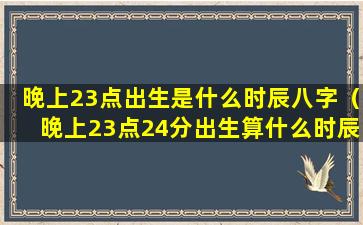 晚上23点出生是什么时辰八字（晚上23点24分出生算什么时辰）