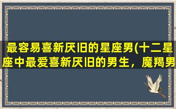 最容易喜新厌旧的星座男(十二星座中最爱喜新厌旧的男生，魔羯男在列！)