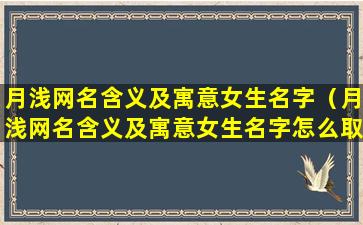 月浅网名含义及寓意女生名字（月浅网名含义及寓意女生名字怎么取）