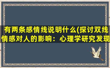 有两条感情线说明什么(探讨双线情感对人的影响：心理学研究发现人们如何应对爱情交织的情感)