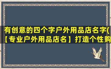 有创意的四个字户外用品店名字(【专业户外用品店名】打造个性购物体验)